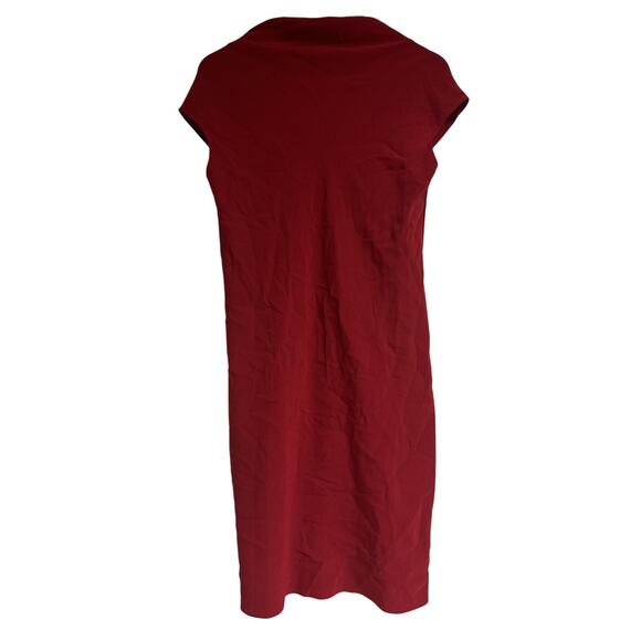 Theory Dress Women's Size S Red Shift Sheath Midi Preppy Zip Classic - Picture 3 of 5